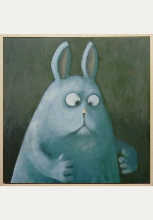 blau, hase